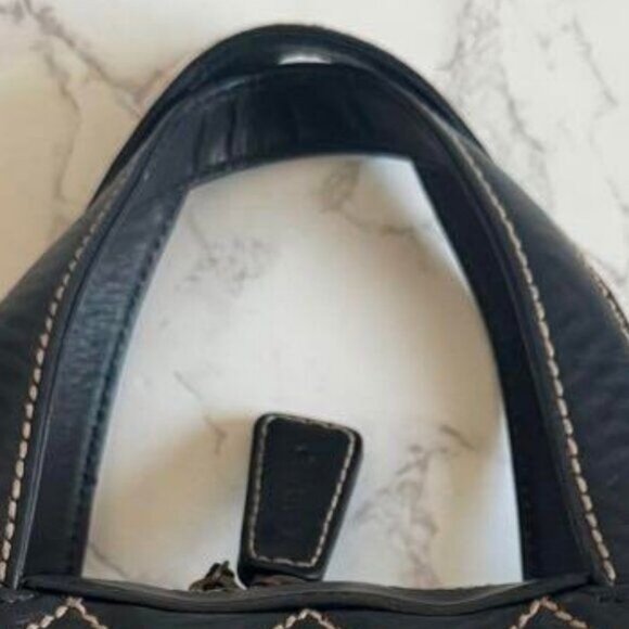 Authentic CHANEL CC Wild Stitch Vintage Quilted Bowler Hand Bag Tote Lambskin - Picture 12 of 15